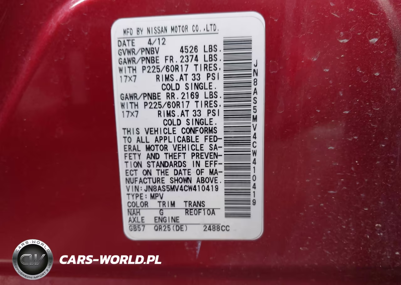 2012 Nissan Rogue Sv VIN:JN8AS5MV4CW410419 - 9