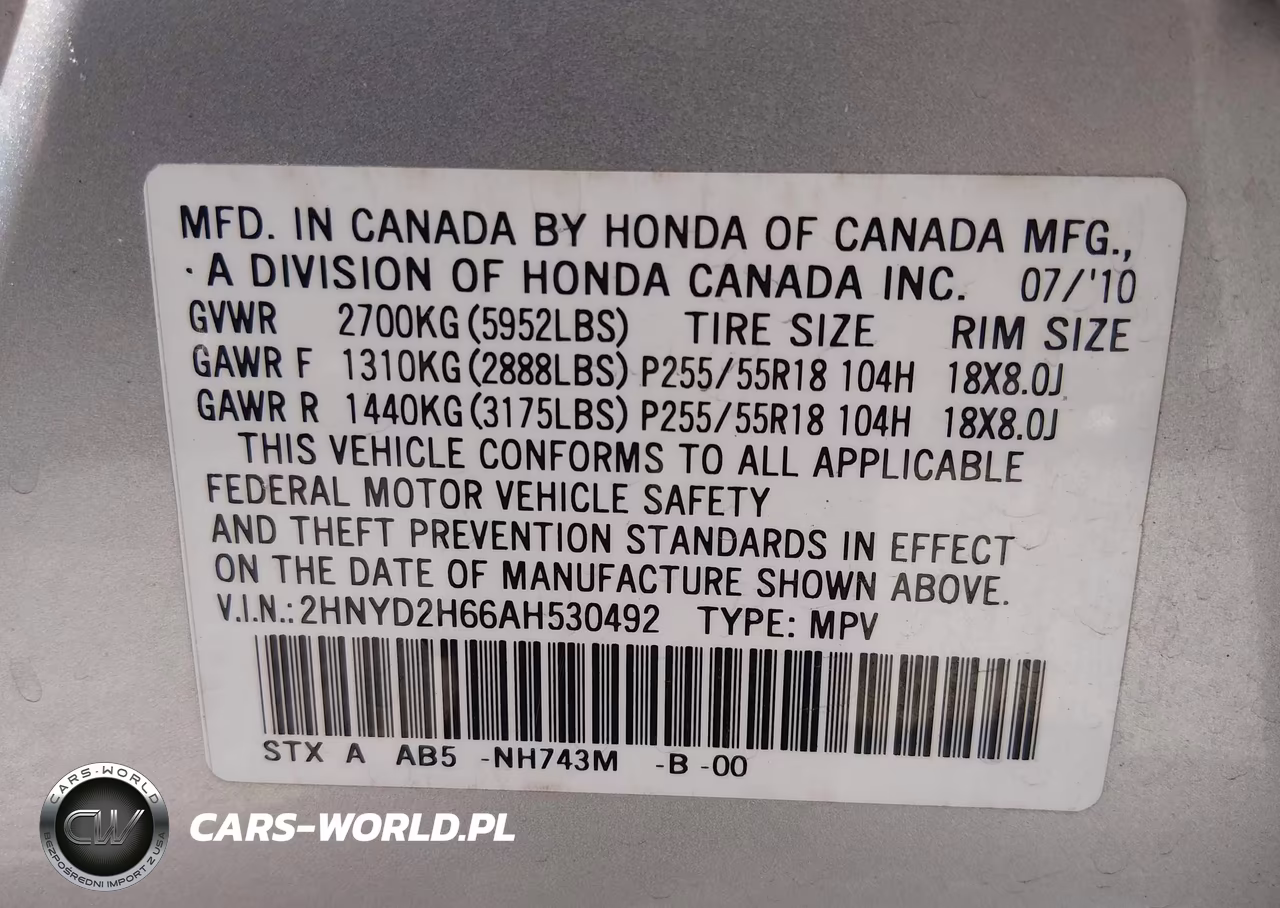 2010 Acura Mdx Technology Package VIN:2HNYD2H66AH530492 - 9