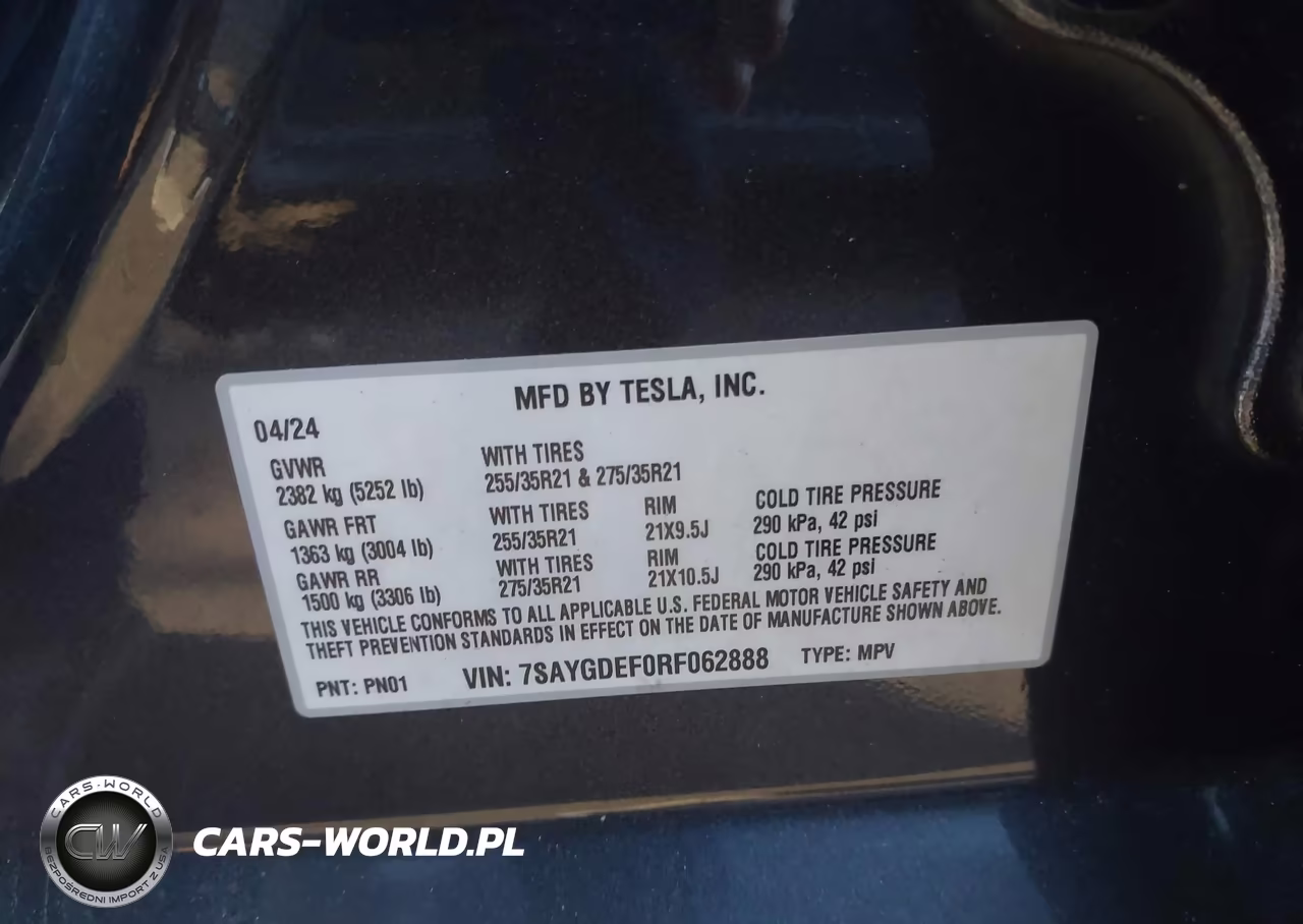2024 Tesla Model Y Performance Dual Motor All-Wheel Drive VIN:7SAYGDEF0RF062888 - 9