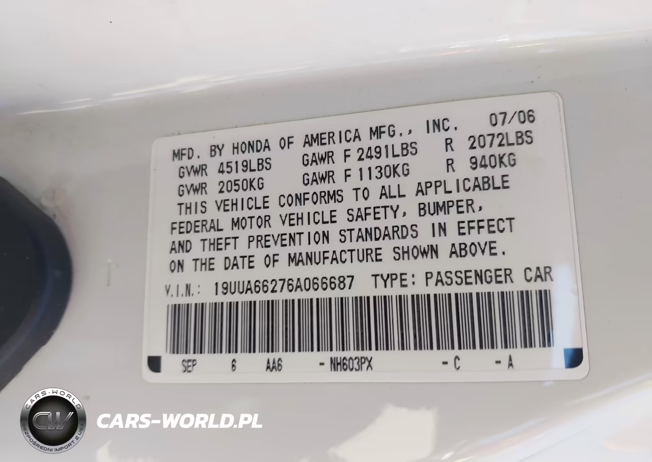 2006 Acura Tl VIN:19UUA66276A066687 - 9