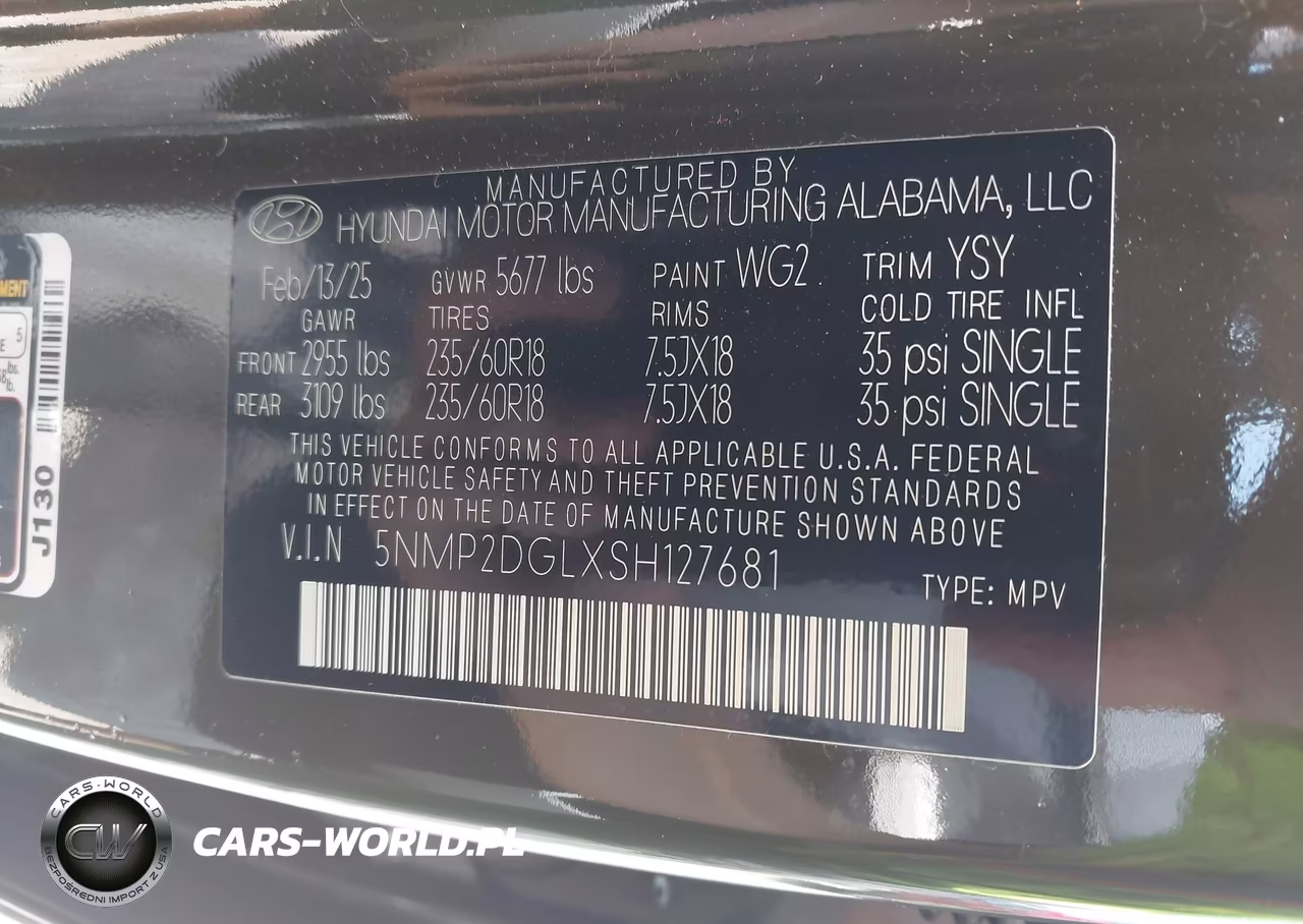 2025 Hyundai Santa Fe Sel VIN:5NMP2DGLXSH127681 - 9