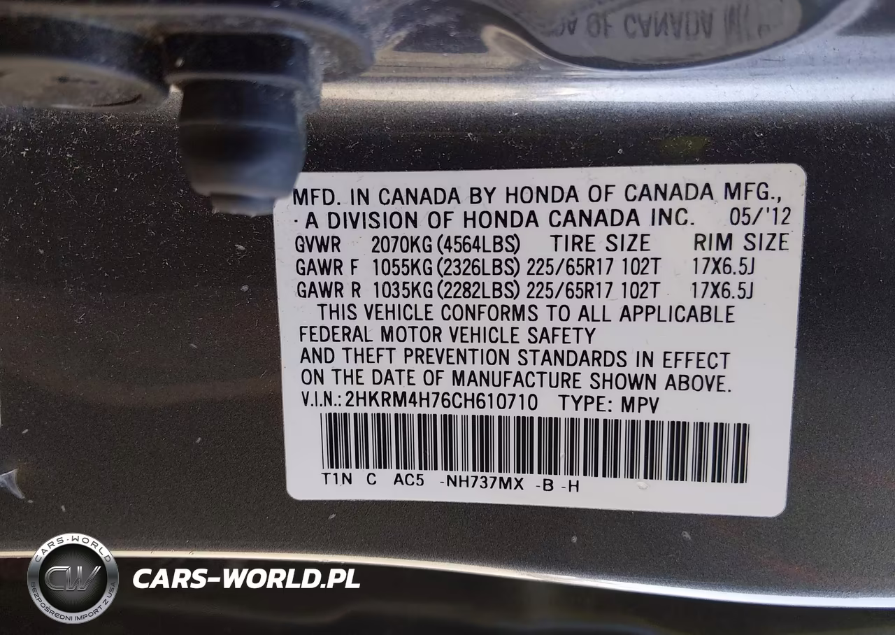 2012 Honda Cr-V Ex-L VIN:2HKRM4H76CH610710 - 9