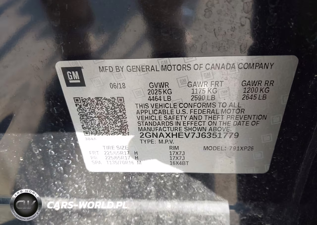 2018 Chevrolet Equinox Ls VIN:2GNAXHEV7J6351779 - 9