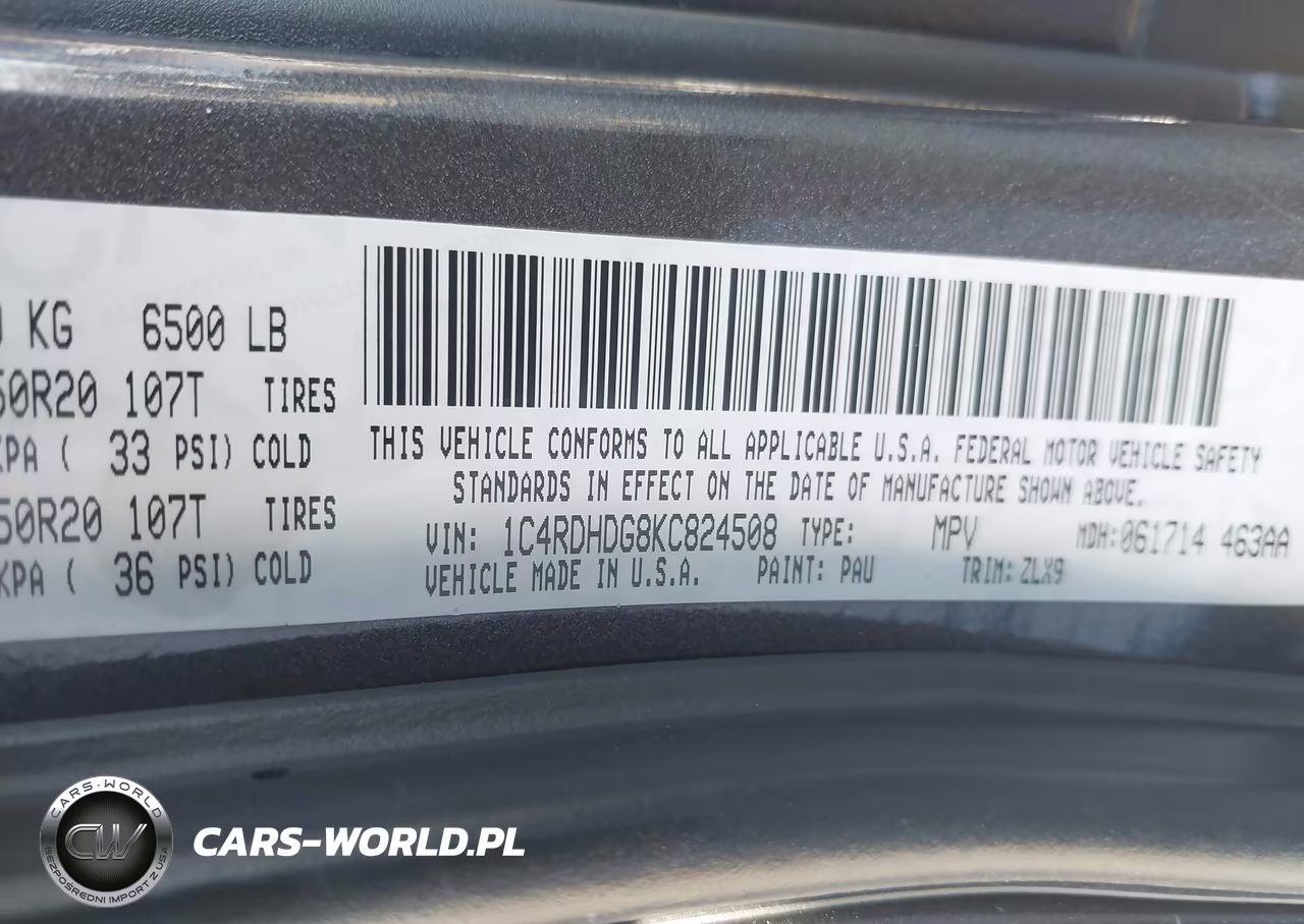 2019 Dodge Durango Gt Plus Rwd VIN:1C4RDHDG8KC824508 - 9