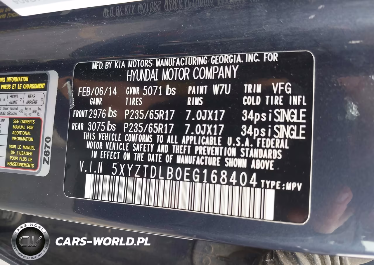 2014 Hyundai Santa Fe Sport 2.4L VIN:5XYZTDLB0EG168404 - 9