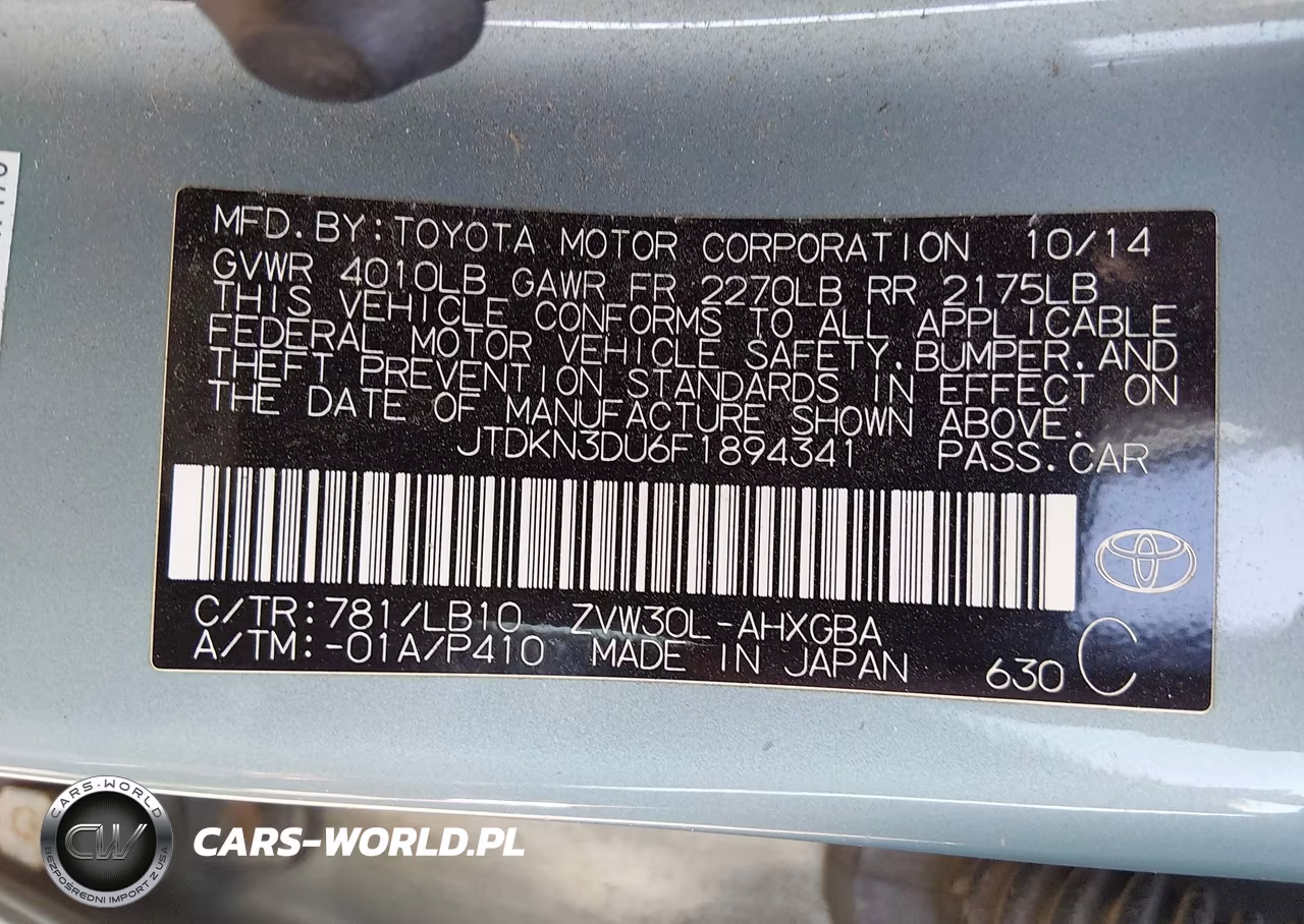 2015 Toyota Prius Four VIN:JTDKN3DU6F1894341 - 9