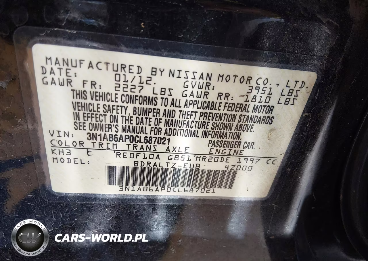 2012 Nissan Sentra 2.0 S VIN:3N1AB6AP0CL687021 - 9