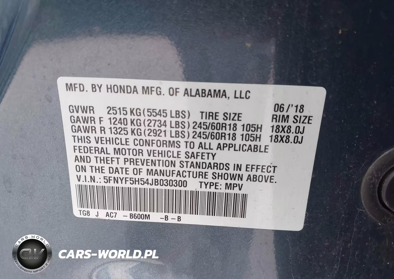 2018 Honda Pilot Ex-L VIN:5FNYF5H54JB030300 - 9