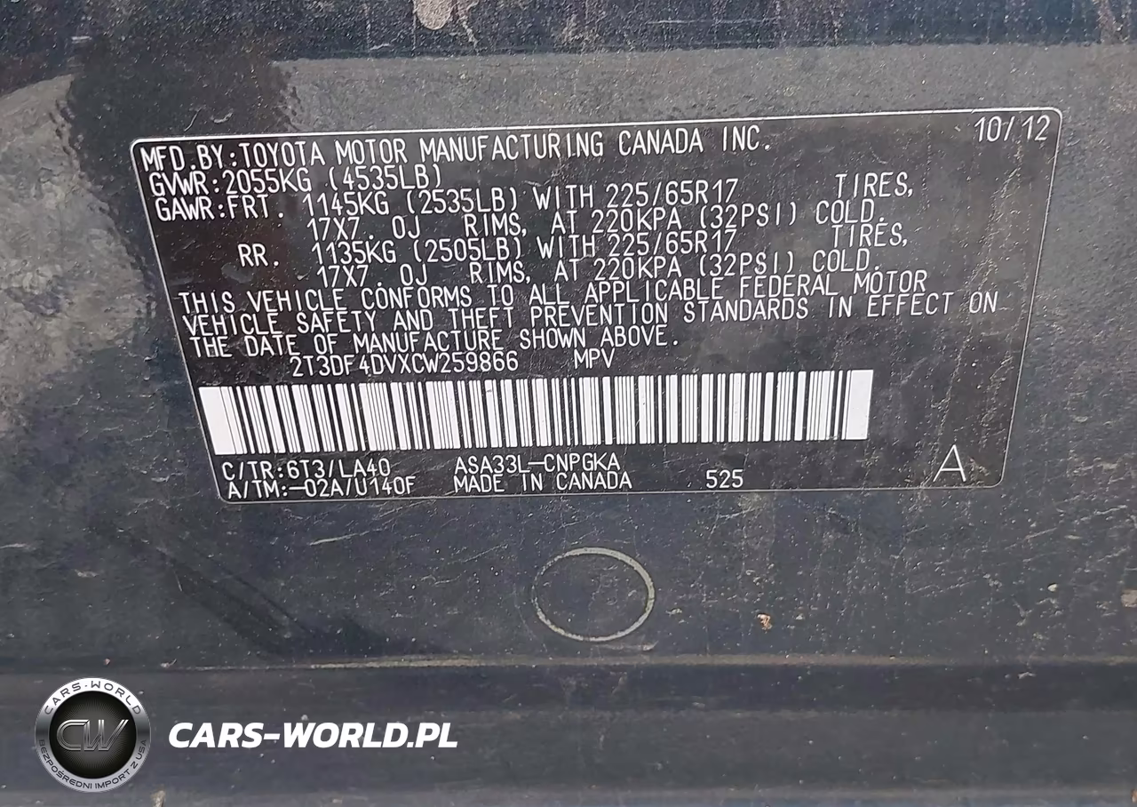 2012 Toyota Rav4 Limited VIN:2T3DF4DVXCW259866 - 9