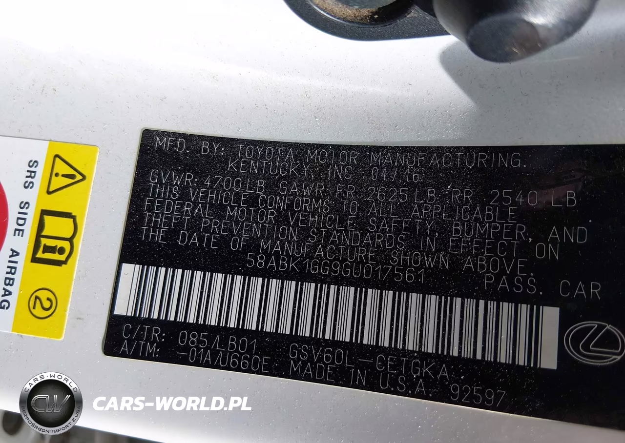 2016 Lexus Es 350 VIN:58ABK1GG9GU017561 - 9