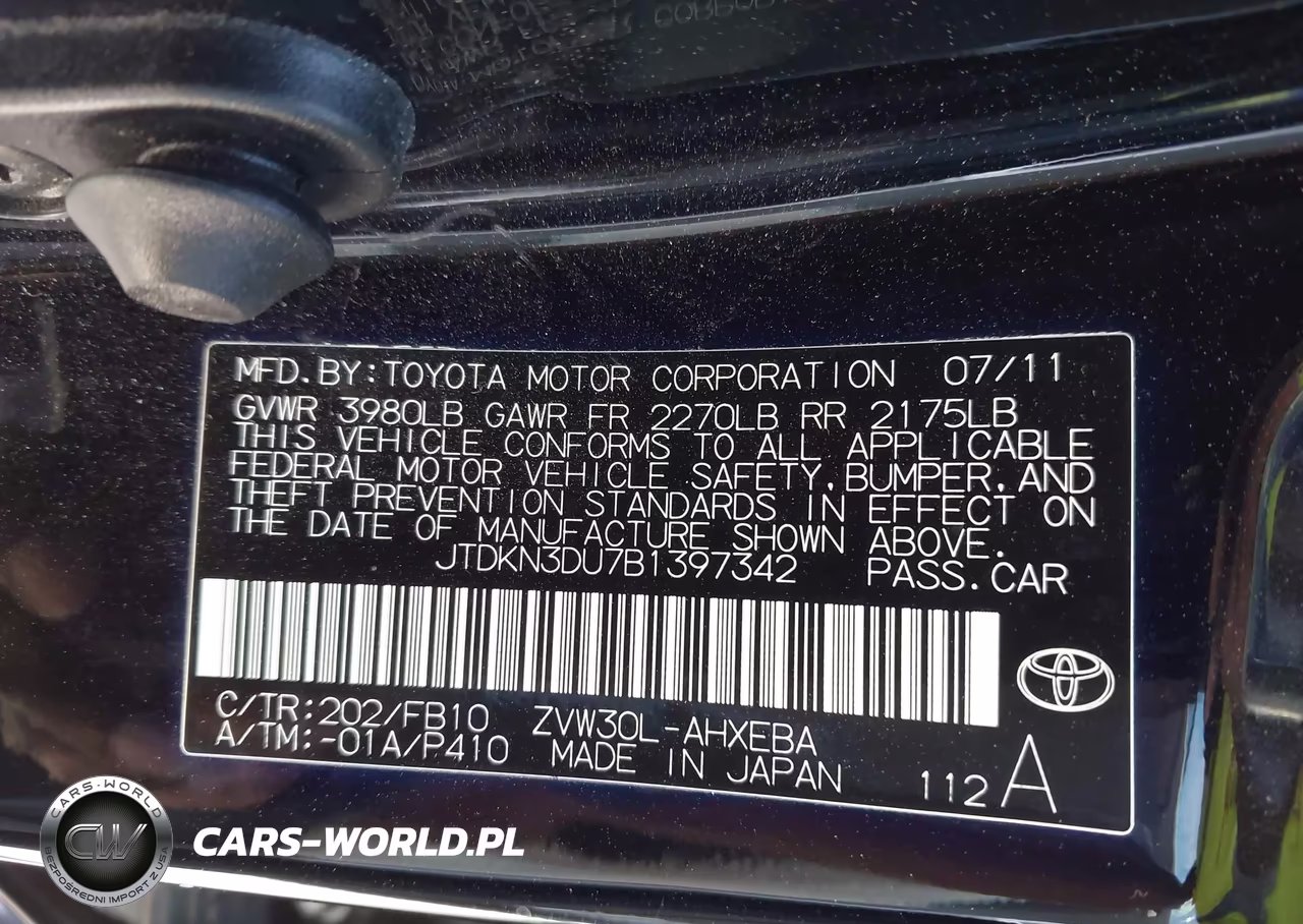 2011 Toyota Prius Three VIN:JTDKN3DU7B1397342 - 9
