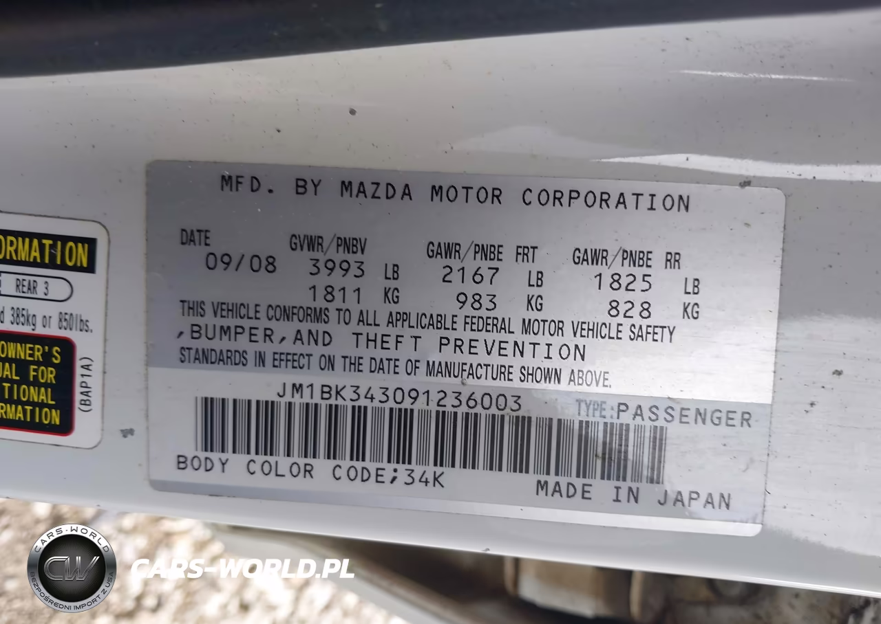 2009 Mazda Mazda3 S Grand Touring VIN:JM1BK343091236003 - 9