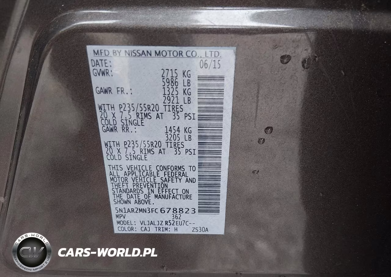 2015 Nissan Pathfinder Platinum VIN:5N1AR2MN3FC678823 - 9