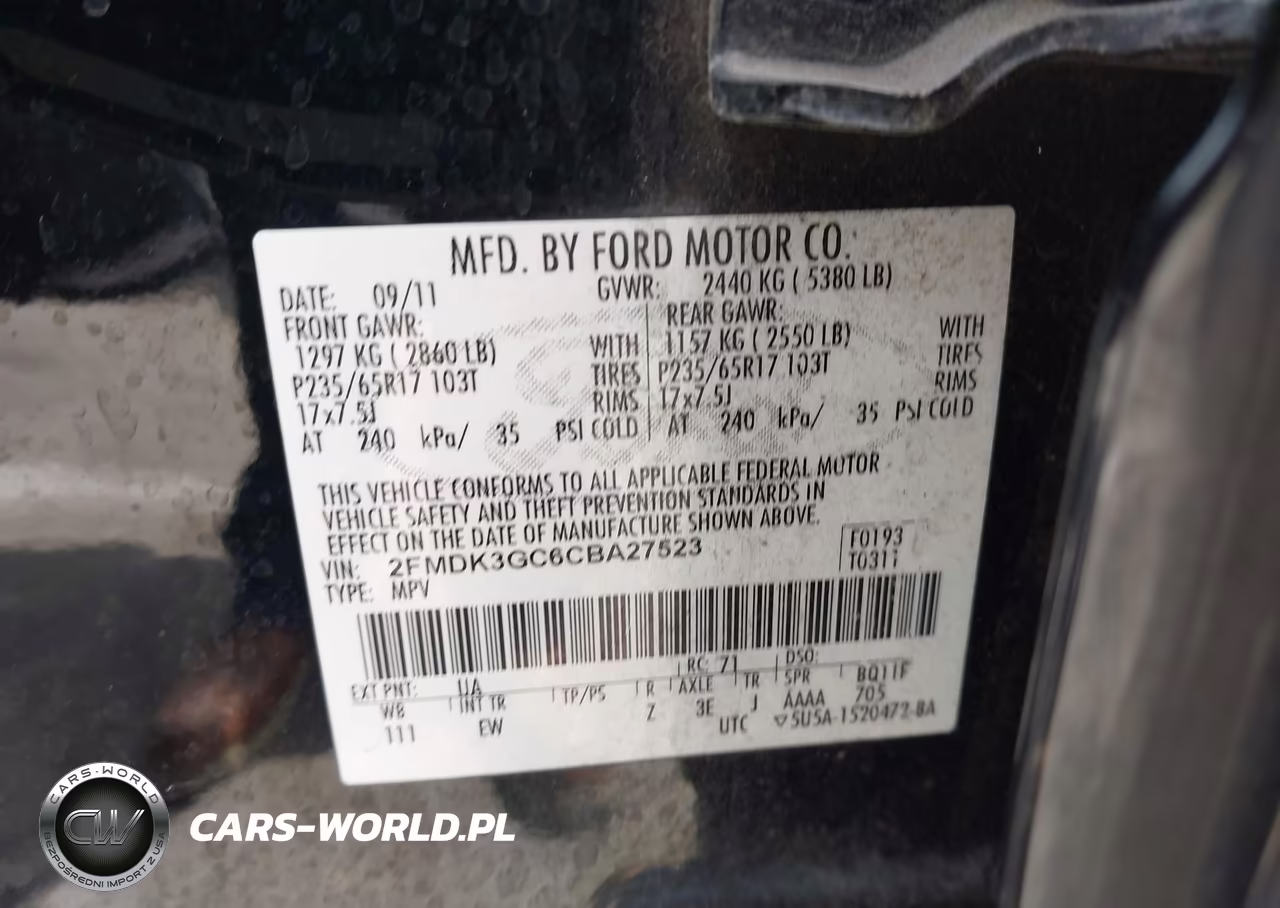 2012 Ford Edge Se VIN:2FMDK3GC6CBA27523 - 9