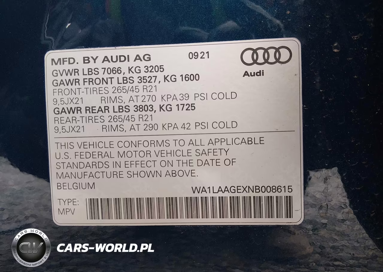 2022 Audi E-Tron Premium Plus Quattro VIN:WA1LAAGEXNB008615 - 9
