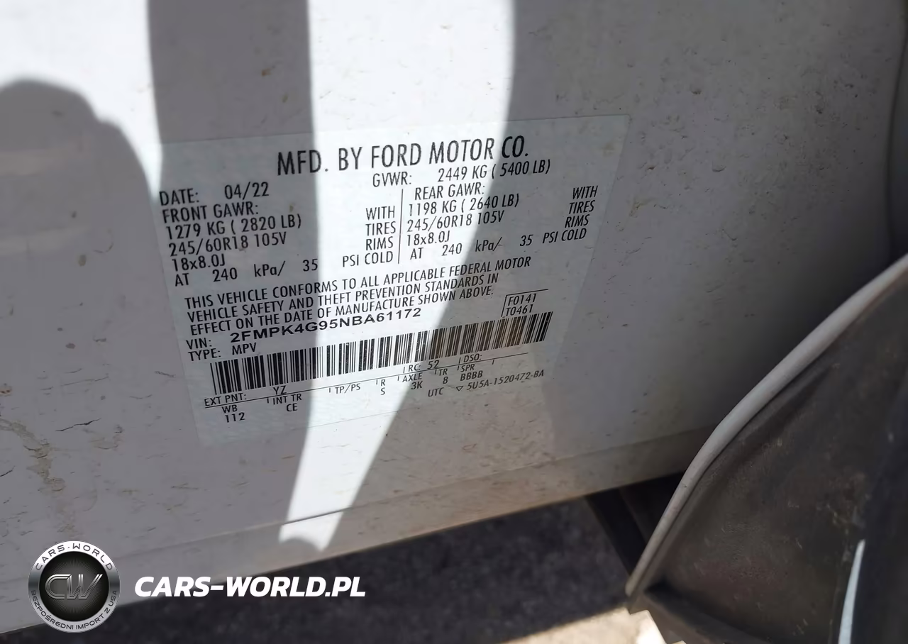 2022 Ford Edge Se VIN:2FMPK4G95NBA61172 - 9