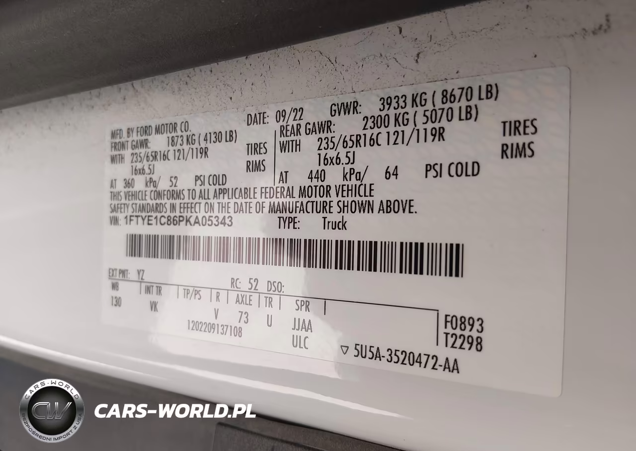 2023 Ford Transit-150 VIN:1FTYE1C86PKA05343 - 8