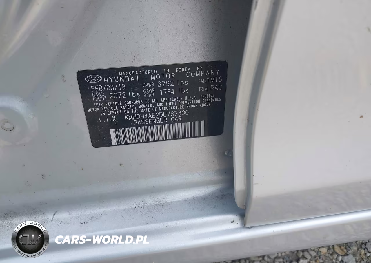 2013 Hyundai Elantra Gls VIN:KMHDH4AE2DU787300 - 9