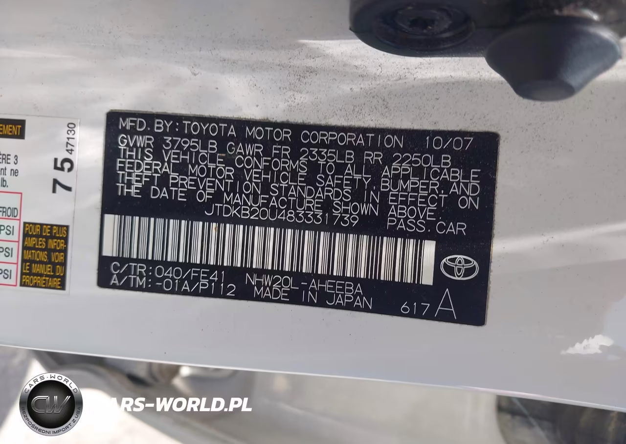 2008 Toyota Prius VIN:JTDKB20U483331739 - 9