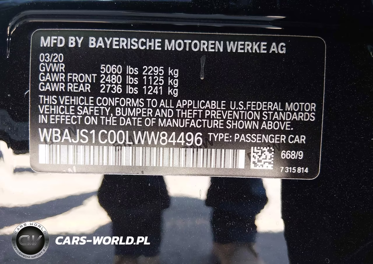 2020 BMW 540I VIN:WBAJS1C00LWW84496 - 9