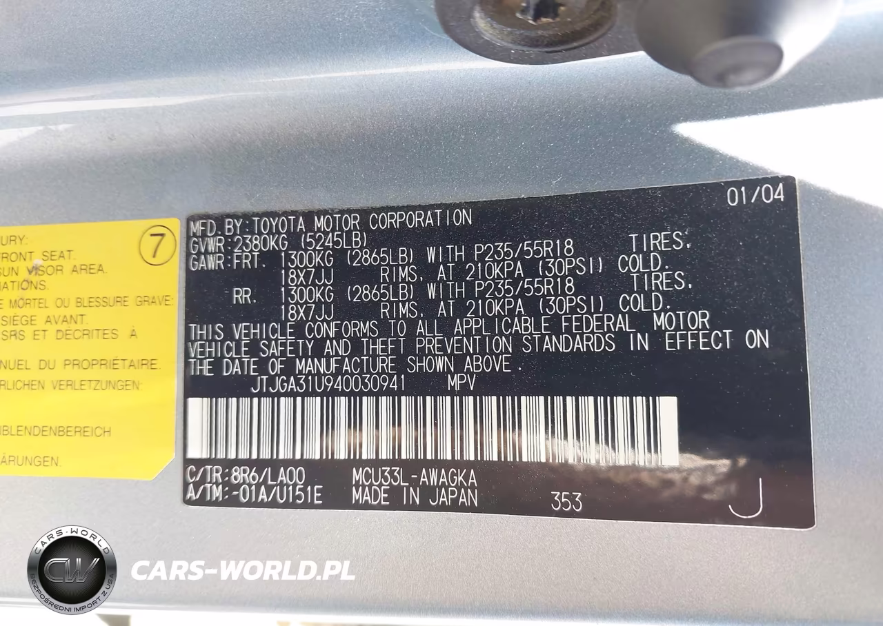 2004 Lexus Rx 330 VIN:JTJGA31U940030941 - 9