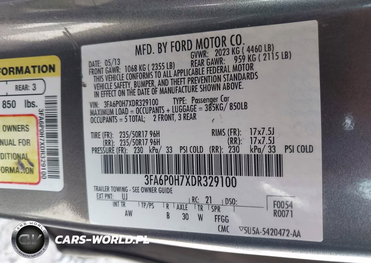 2013 Ford Fusion Se VIN:3FA6P0H7XDR329100 - 9
