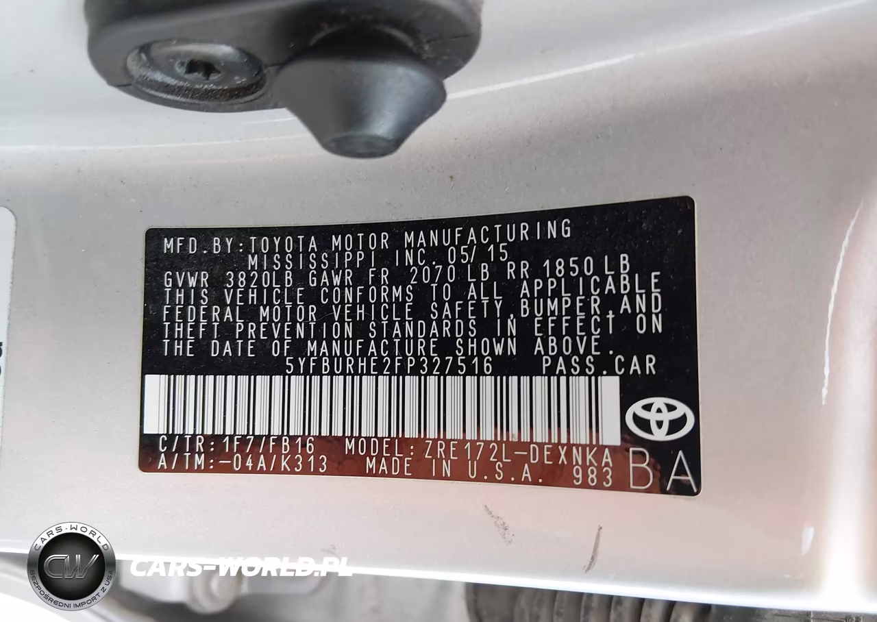 2015 Toyota Corolla Le VIN:5YFBURHE2FP327516 - 9