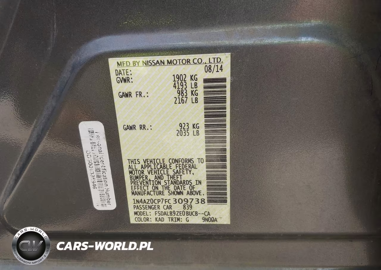 2015 Nissan Leaf S VIN:1N4AZ0CP7FC309738 - 9