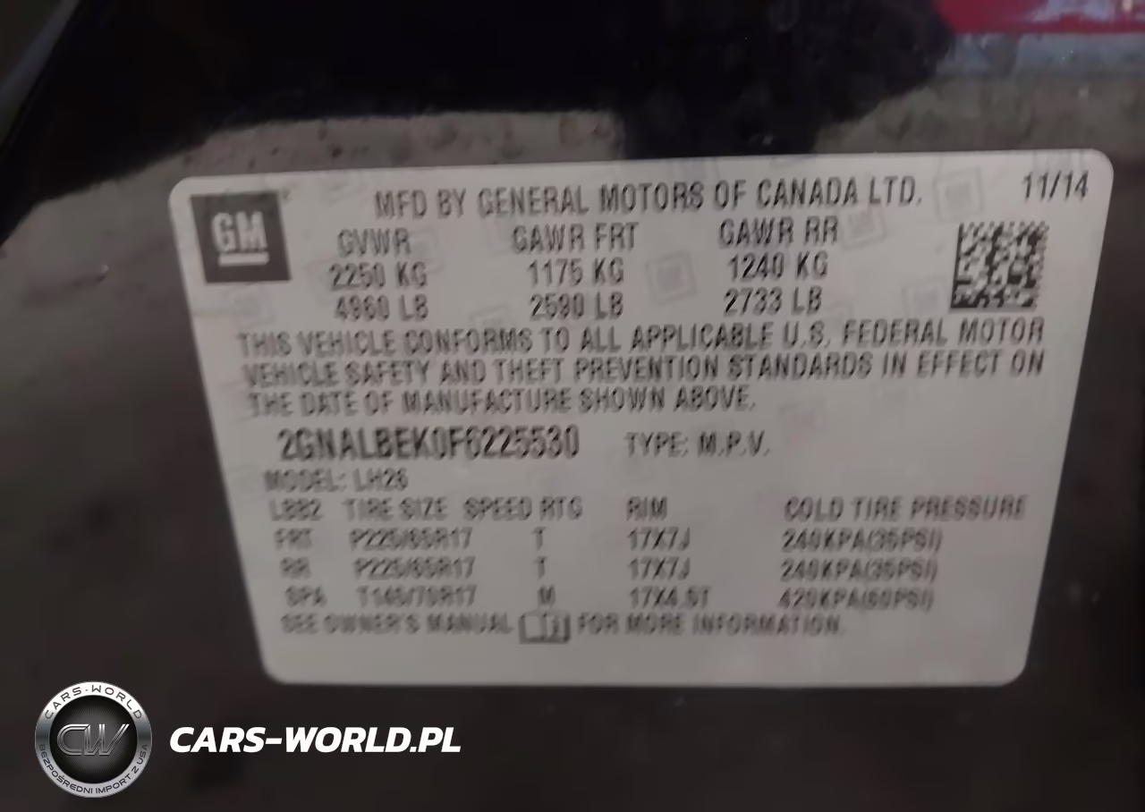 2015 Chevrolet Equinox Lt VIN:2GNALBEK0F6225530 - 9