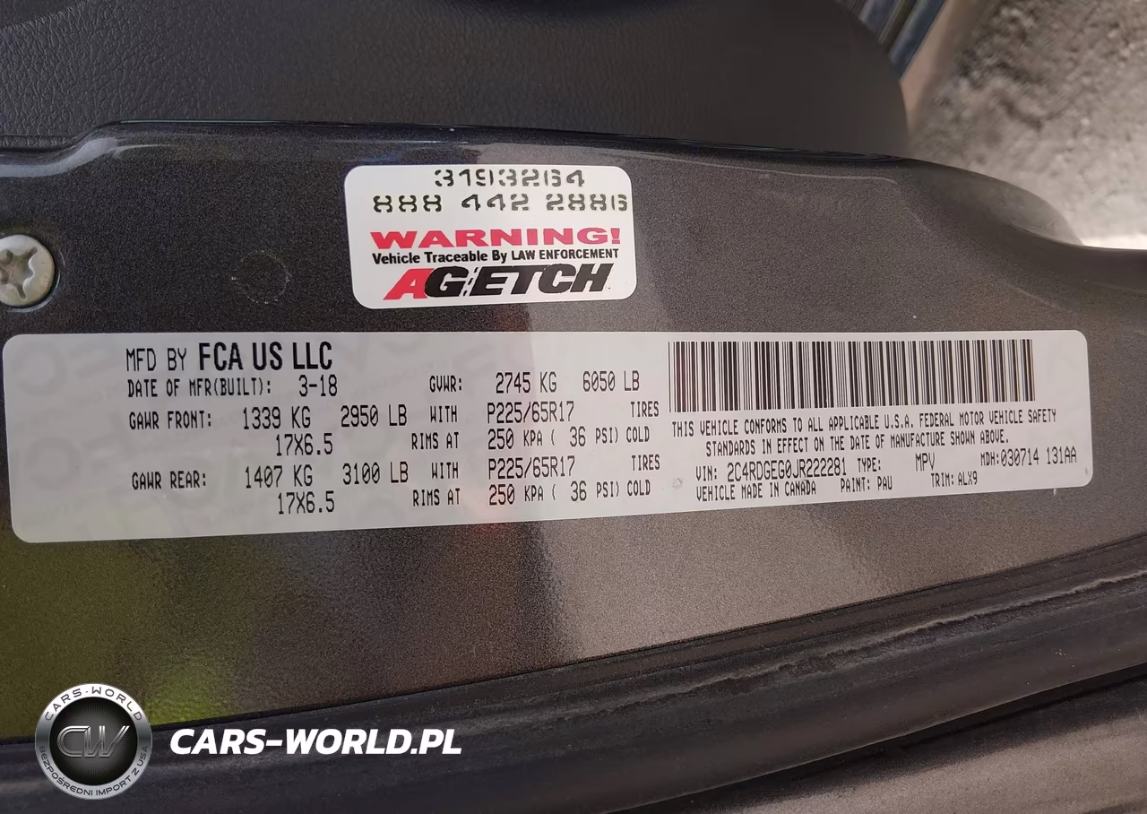 2018 Dodge Grand Caravan Gt VIN:2C4RDGEG0JR222281 - 9