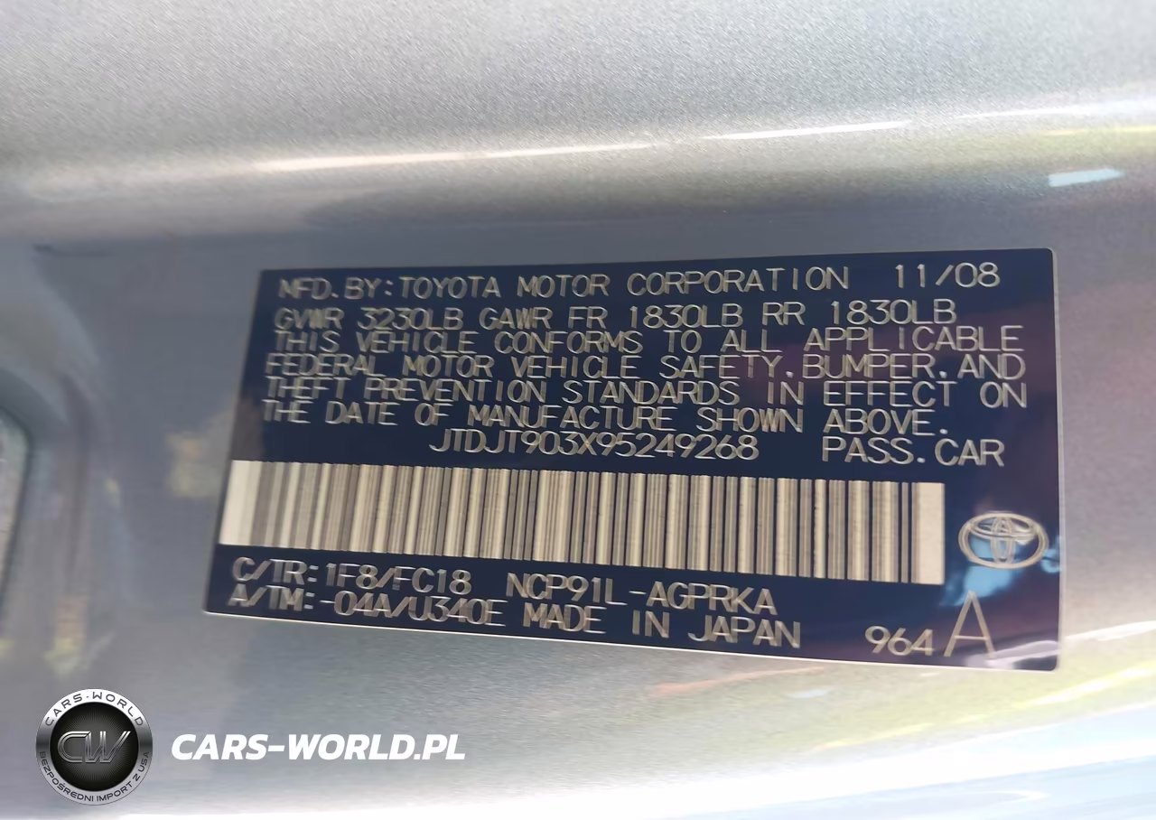 2009 Toyota Yaris VIN:JTDJT903X95249268 - 9
