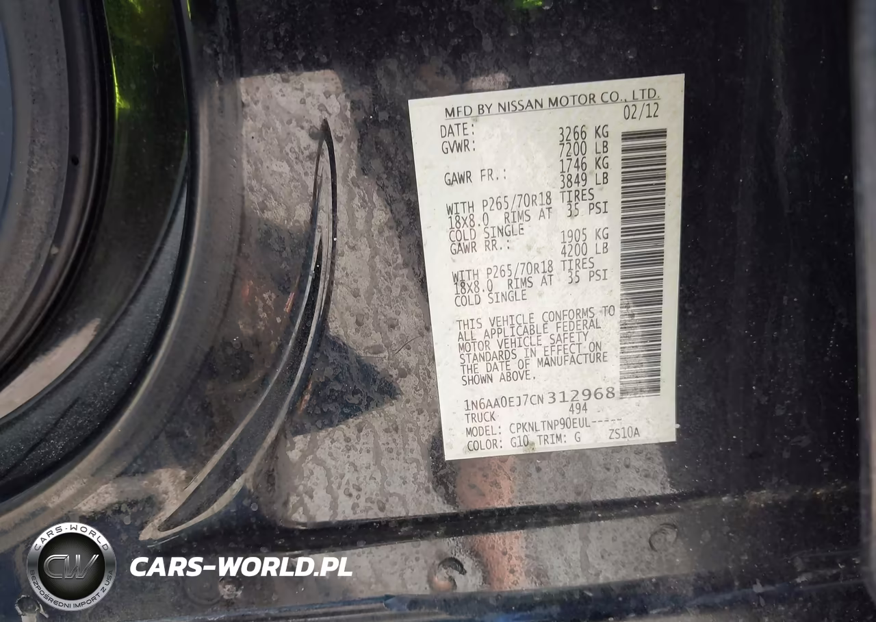 2012 Nissan Titan Sv VIN:1N6AA0EJ7CN312968 - 9