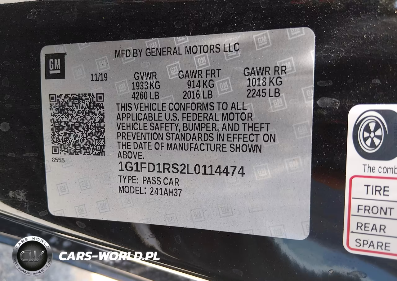 2020 Chevrolet Camaro Rwd 3Lt VIN:1G1FD1RS2L0114474 - 9