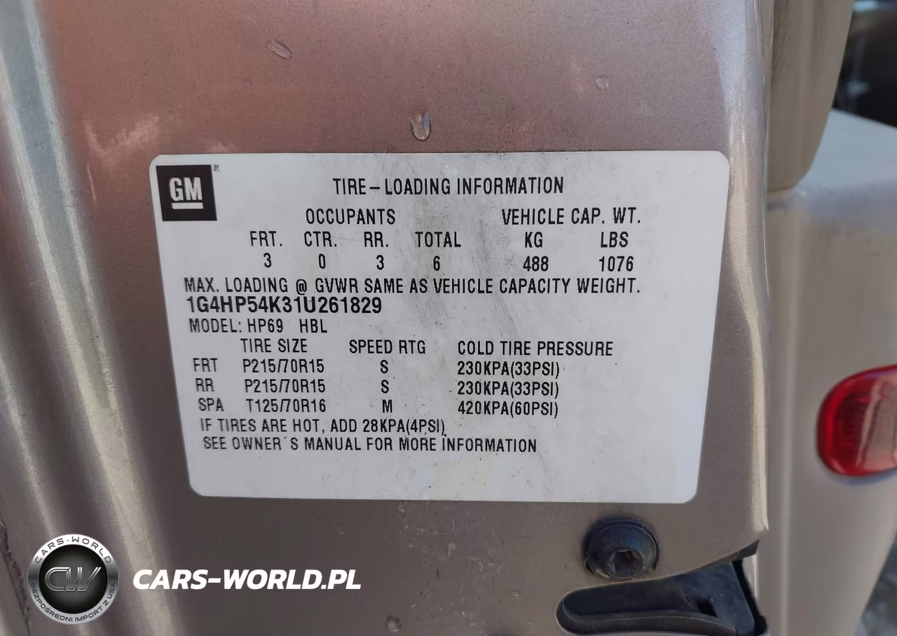 2001 Buick Lesabre Custom VIN:1G4HP54K31U261829 - 9