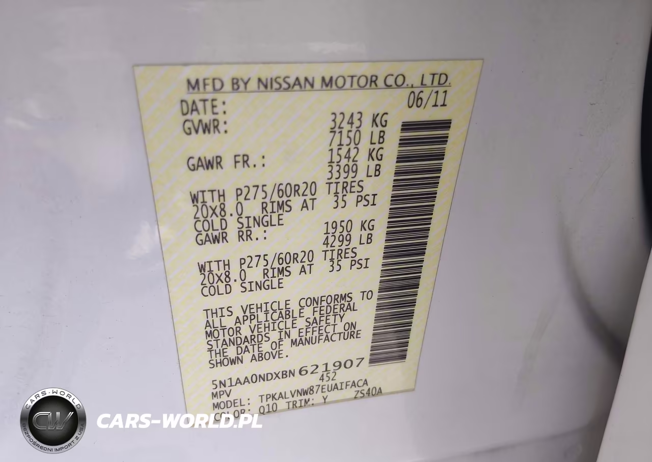 2011 Nissan Armada Platinum VIN:5N1AA0NDXBN621907 - 9