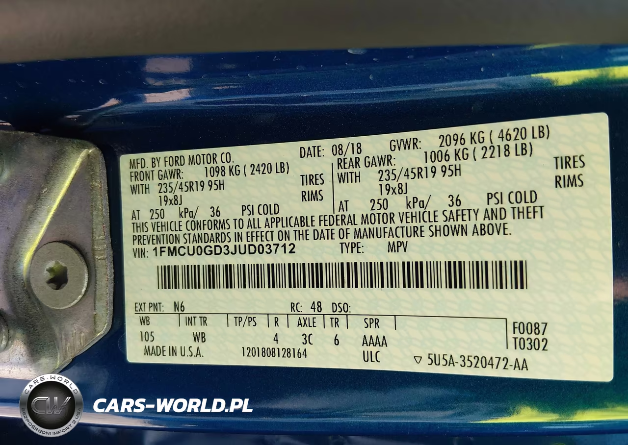 2018 Ford Escape Se VIN:1FMCU0GD3JUD03712 - 9