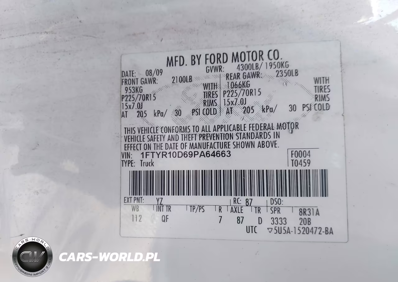 2009 Ford Ranger Sport-Xl-Xlt VIN:1FTYR10D69PA64663 - 9