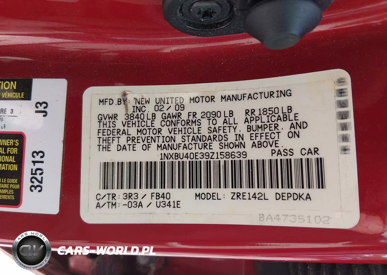 2009 Toyota Corolla Le VIN:1NXBU40E39Z158639 - 9