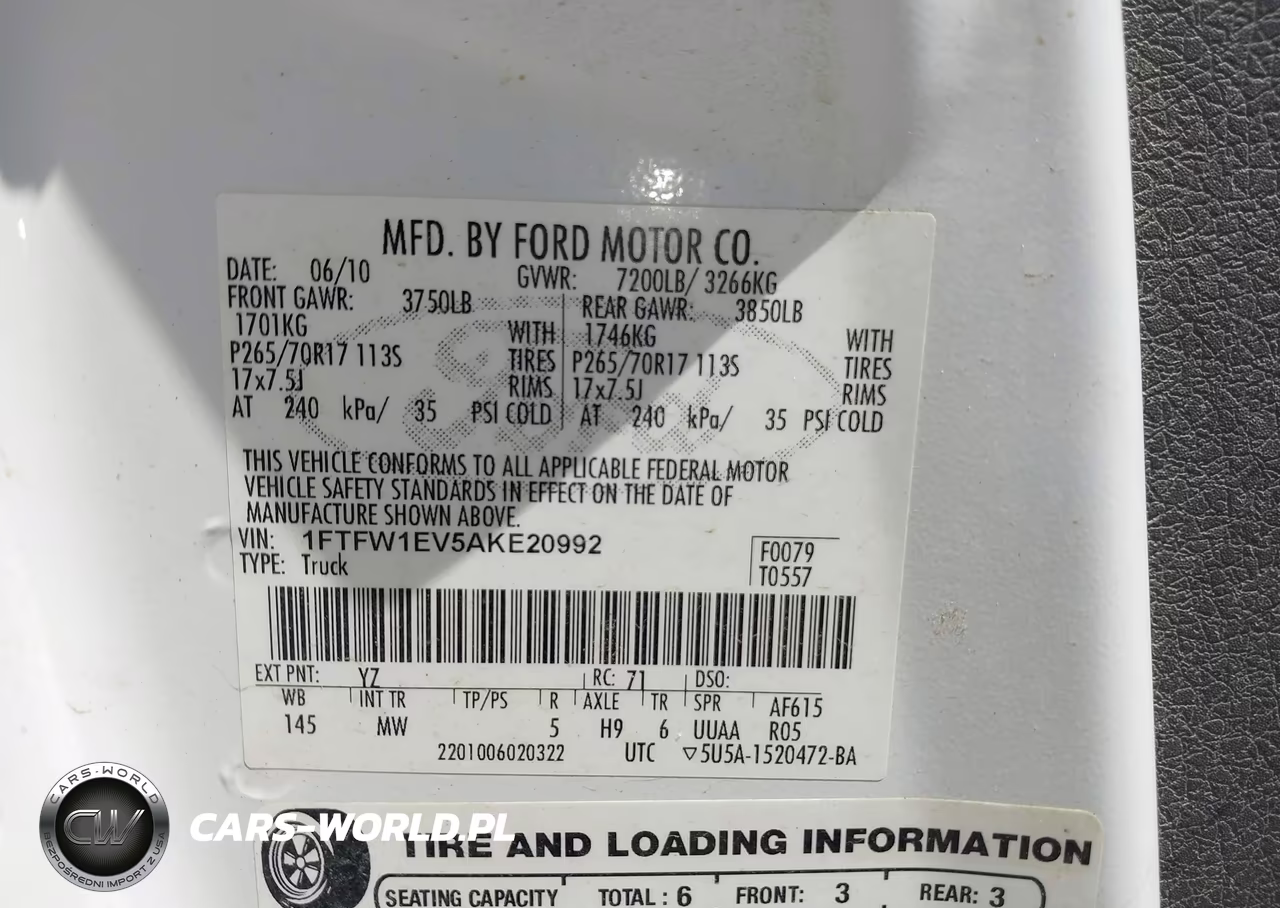 2010 Ford F-150 Fx4-Harley-Davidson-King Ranch-Lariat-Platinum-Xl-Xlt VIN:1FTFW1EV5AKE20992 - 9