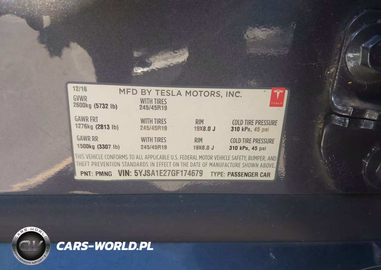 2016 Tesla Model S 60D-70D-75D-85D-90D VIN:5YJSA1E27GF174679 - 9