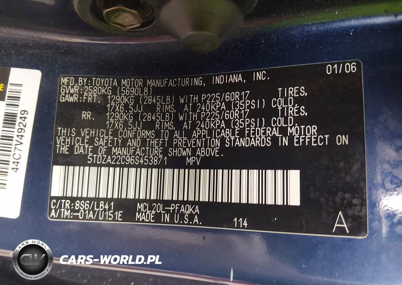 2006 Toyota Sienna Xle VIN:5TDZA22C96S453871 - 9