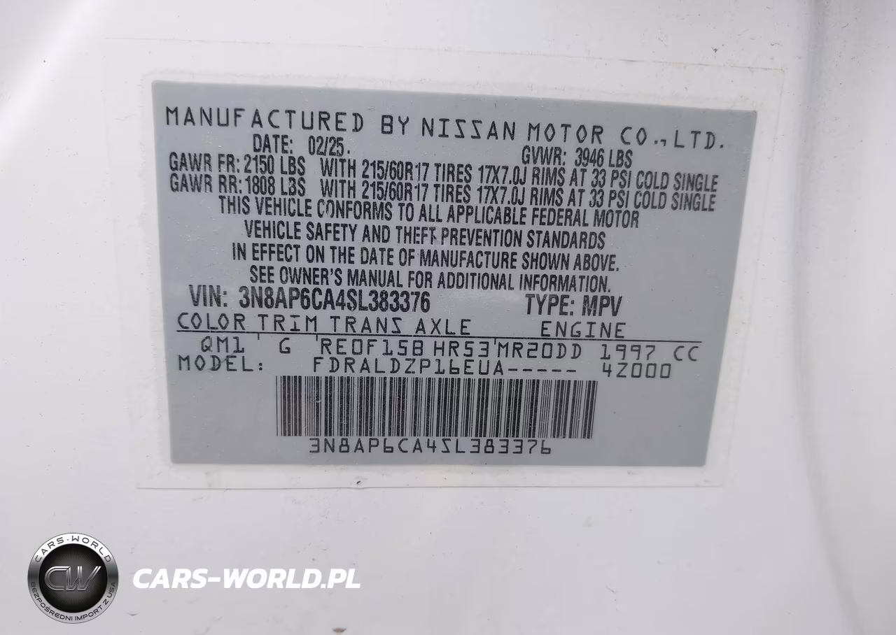 2025 Nissan Kicks Sv Fwd VIN:3N8AP6CA4SL383376 - 9