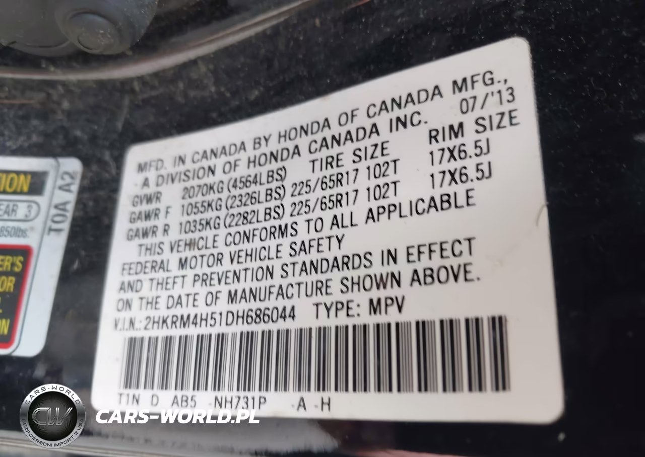 2013 Honda Cr-V Ex VIN:2HKRM4H51DH686044 - 8