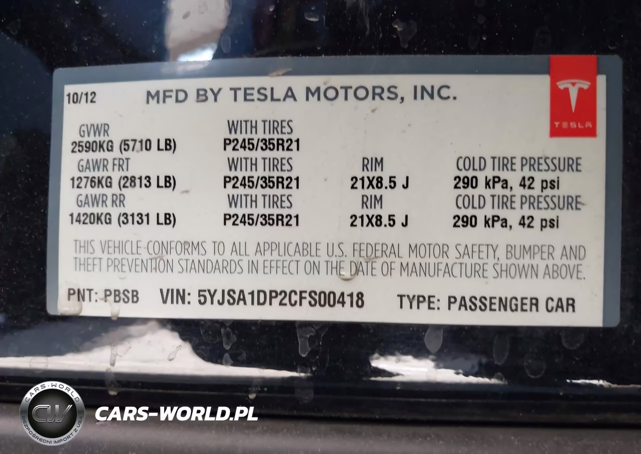 2012 Tesla Model S Performance-Signature Performance VIN:5YJSA1DP2CFS00418 - 9