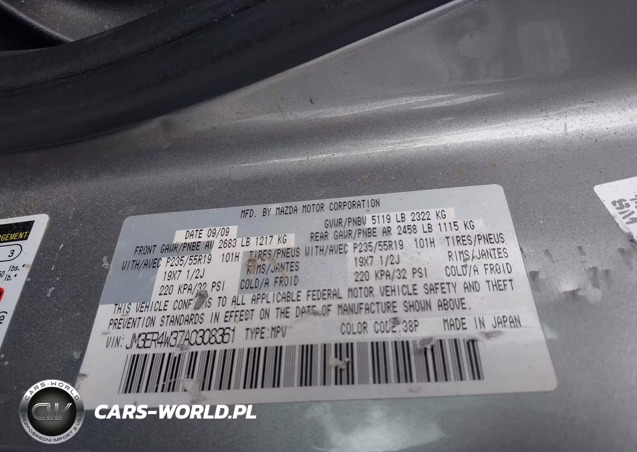 2010 Mazda Cx-7 S Grand Touring VIN:JM3ER4W37A0308361 - 9