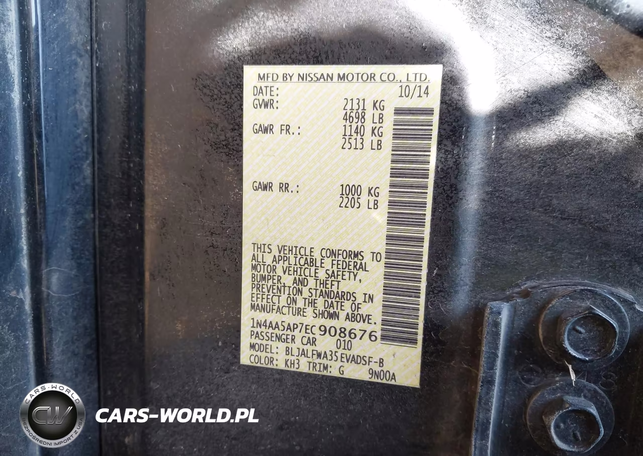 2014 Nissan Maxima 3.5 Sv VIN:1N4AA5AP7EC908676 - 9