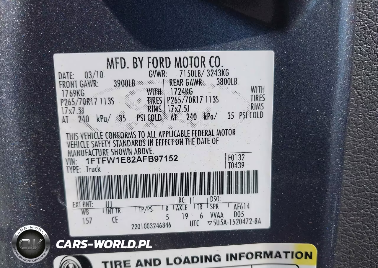 2010 Ford F-150 Xl-Xlt VIN:1FTFW1E82AFB97152 - 9