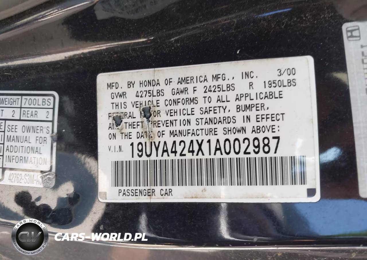 2001 Acura Cl 3.2 VIN:19UYA424X1A002987 - 9