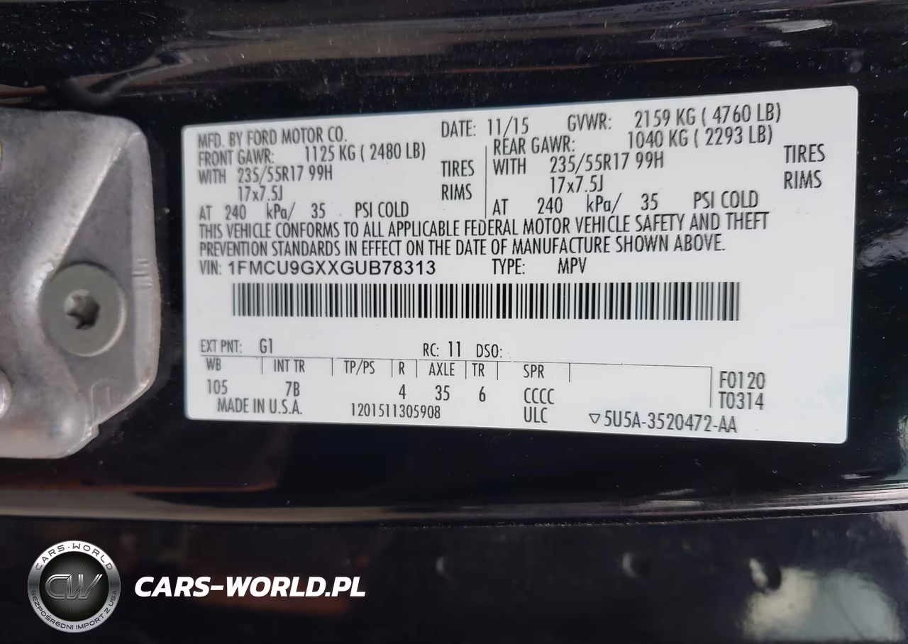 2016 Ford Escape Se VIN:1FMCU9GXXGUB78313 - 9