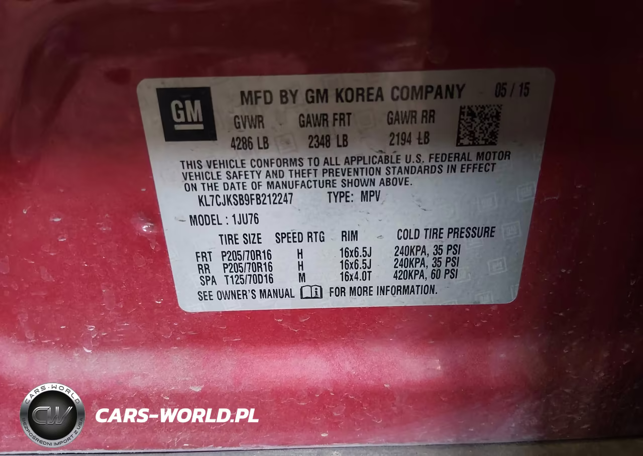 2015 Chevrolet Trax 1Ls VIN:KL7CJKSB9FB212247 - 9